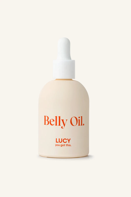 Olejek do ciała na rozstępy LUCY Belly Oil w szklanej butelce z pipetą 50 ml