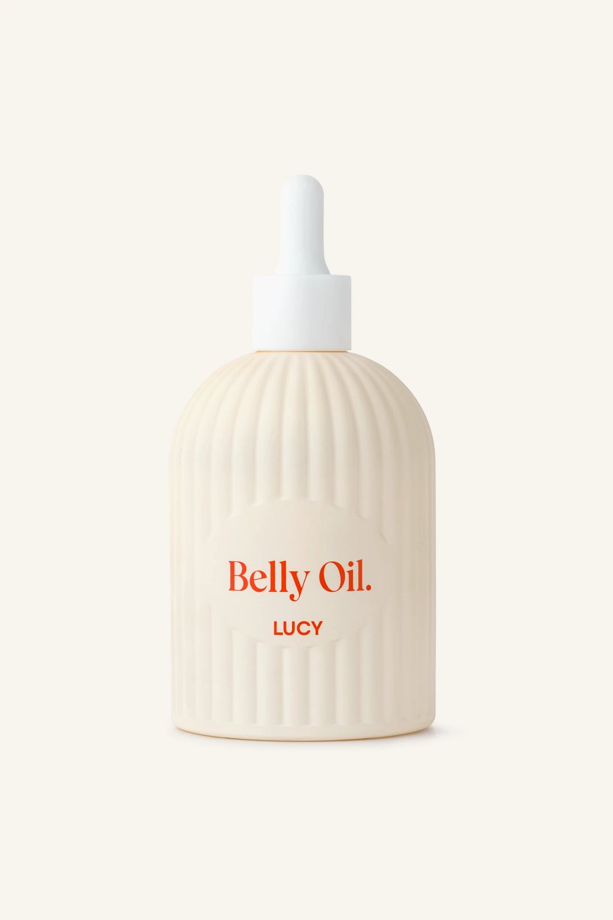Olejek na rozstępy LUCY Belly Oil w dużej szklanej butelce 250 ml z pipetą i żłobieniami