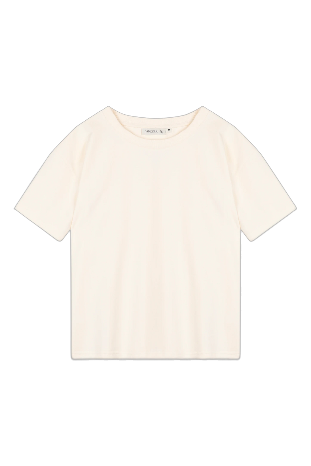Kokosowy gładki t-shirt damski Helen bez nadruku, widok z przodu