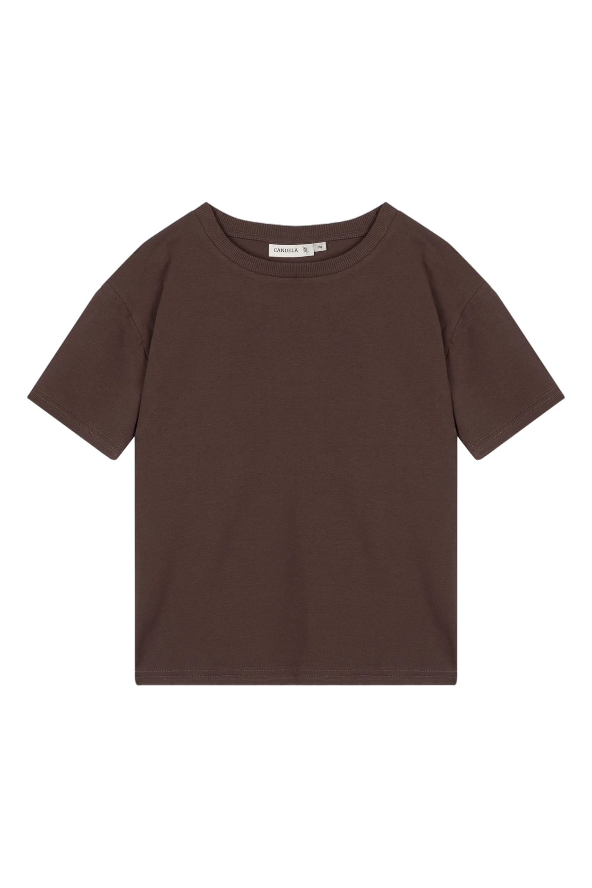 Czekoladowy gładki t-shirt do karmienia piersią Helen, widok z przodu